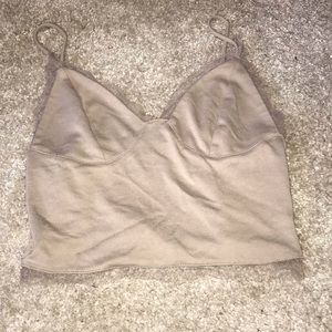 Urban Outfitters Tan Crop Tank Top